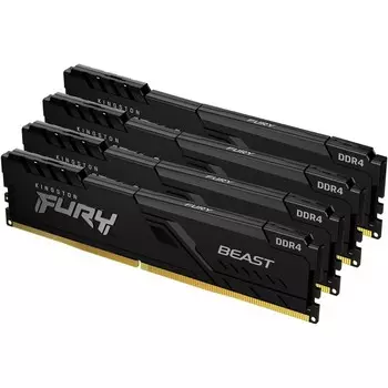 Память DDR4 4x16GB 3600MHz Kingston KF436C18BBK4/64 Fury Beast Black RTL Gaming PC4-28800 C 102936