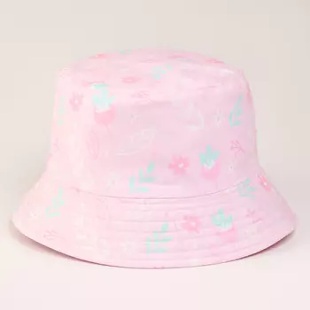 Панама детская «Цветочки», розовая, р-р 48-50