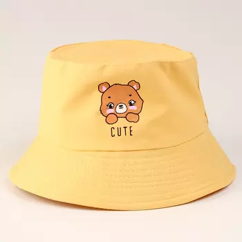 Панама детская «Мишутка», жёлтая, р-р 48-50