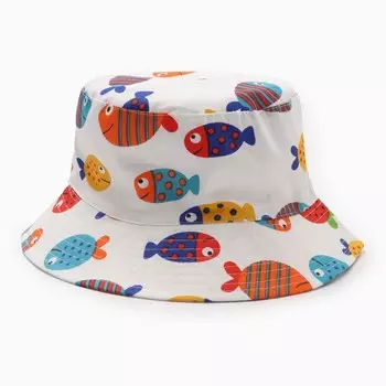 Панама детская KAFTAN «Рыбки», размер 52, белая