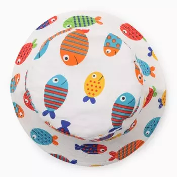 Панама детская KAFTAN «Рыбки», размер 54, белая