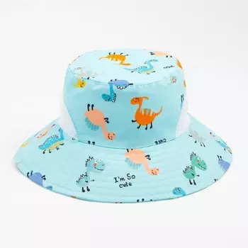 Панама детская MINAKU «Дино», голубая, размер 54
