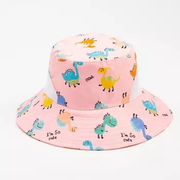 Панама детская MINAKU «Дино», розовая, размер 54
