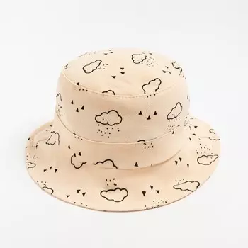 Панама детская MINAKU «Облака», размер 46, бежевая