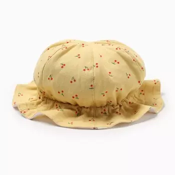 Панама детская MINAKU «Вишенка», размер 46, белая/жёлтая
