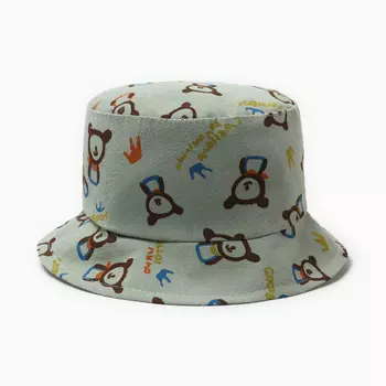 Панама детская "MUMO" MINAKU, цвет зелёный, р-р 48