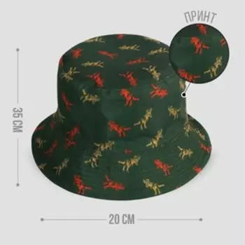 Панама «Дино», цвет зелёный