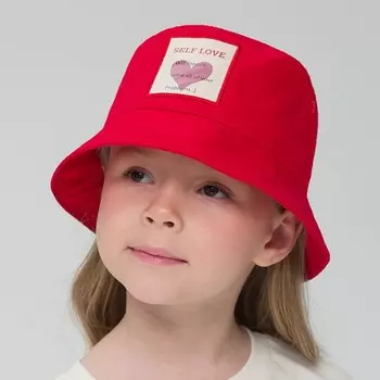 Панама для девочек, размер 53-54, цвет красный