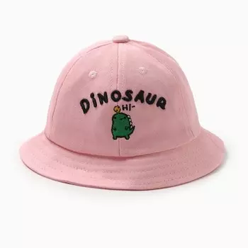 Панама для девочки MINAKU Dinosaur, розовая, размер 50 (1-3 года)