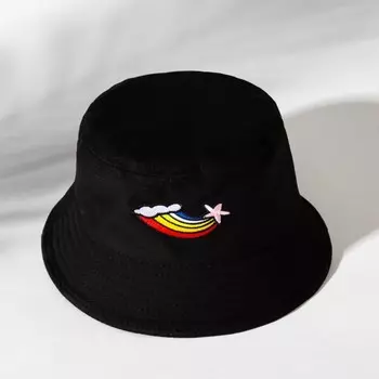 Панама для девочки «Радуга» MINAKU, чёрная, размер 50-52