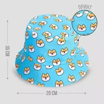 Панама «Корги», голубая