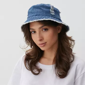 Панама женская MINAKU, синяя, размер 56-58