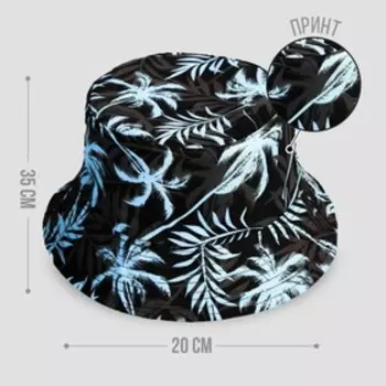 Панама «Пальмы», цвет чёрный