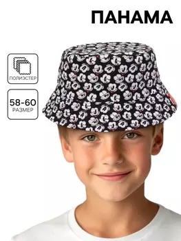 Панама, размер 58-60, чёрно-белый Микки Маус