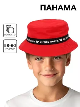 Панама, размер 58-60, красная, Микки, Маус