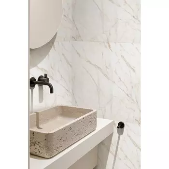 Стеновая панель ПВХ «Сима Гранде», 12006002.5 мм, цвет глянцевый белый/золотой