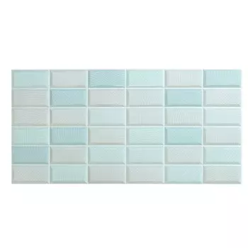 Стеновая панель ПВХ «Пластмаркет. Кирпич Маренго», 485960 мм, цвет берюзовый