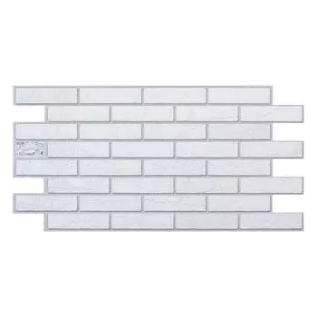 Стеновая панель ПВХ «Кирпич», 485960 мм, цвет жемчужный