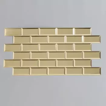 Стеновая панель ПВХ Grace «Глянцевый хром», 962484 мм, цвет золотой