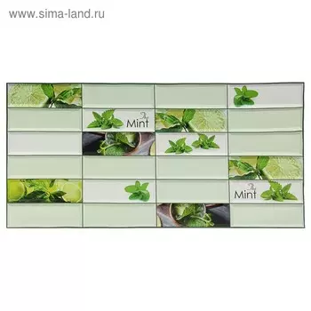 Стеновая панель ПВХ «Плитка мята», 957482 мм, цвет зелёный