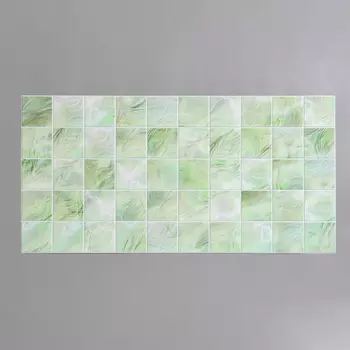 Панель ПВХ Плитка Перламутровая зеленая 964*484