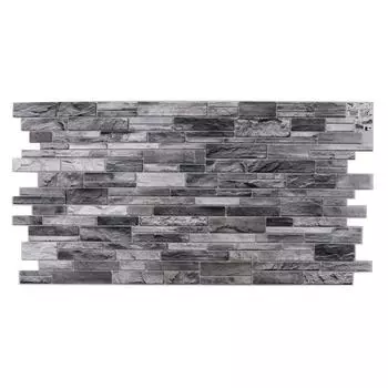 Панель ПВХ «Плитка песчаник», 485960 мм, антрацит