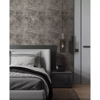 Стеновая панель ПВХ «Карпаты», 12006002.5 мм, цвет сатиновый тёмно - серый