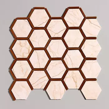 Панель ПВХ самоклеящаяся TAKE IT EASY «Мозаика соты», 300300 мм, цвет светлый