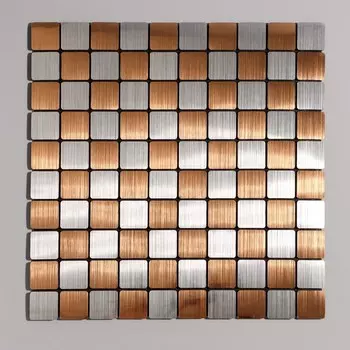 Панель ПВХ самоклеящаяся TAKE IT EASY «Клетка», мягкая, 300300 мм, цвет медно - серебристый