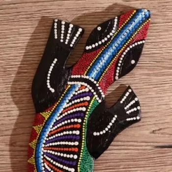 Панно декоративное "Ящерица в цветной горошек" 32х10,5х1 см