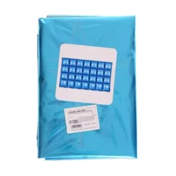 Панно фольгированное 74 х 142 см, 4 ряда, цвет голубой