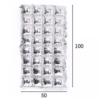 Панно фольгированное 74 х 142 см, 4 ряда, цвет серебристый