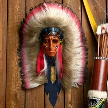 Панно "Индеец Каканниви" 25х15х40 см, МИКС