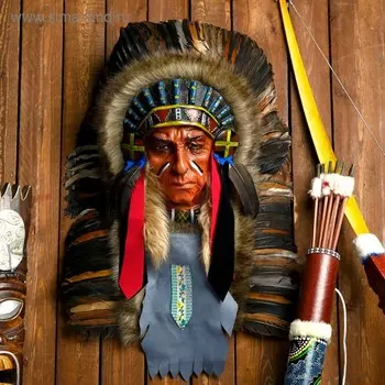 Панно "Индеец Лиуону" 40х15х60 см, МИКС