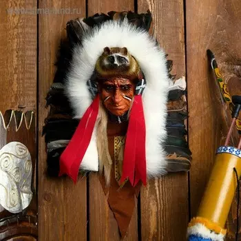 Панно "Индеец Вичаша" 25х10х30 см, МИКС