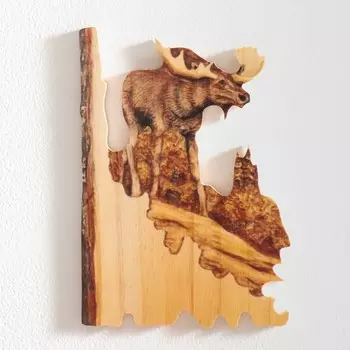 Панно интерьерное дерево "Лось" 12х0,7х19 см