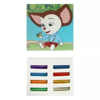 Панно из пластилина "Барбоскины" (пластилин 10 цветов, стек, картинка)