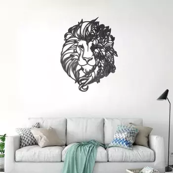 Панно "Лев и цветы" 30х40 см