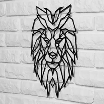 Панно металлическое "Лев" 30х30см