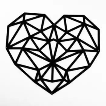 Панно металлическое "Сердце" 40х35 см