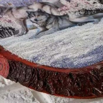 Панно на спиле "Стая", 60 см, каменная крошка, вертикальное