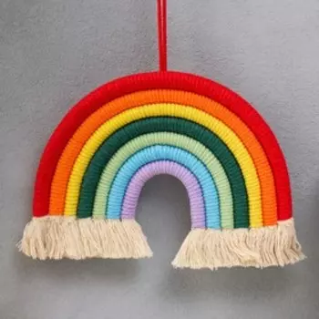 Панно настенное текстиль "Радуга" яркие цвета 27х28 см