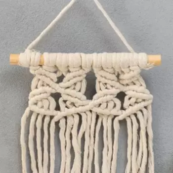 Панно настенное в технике макраме "Анника" натуральный 36х20 см