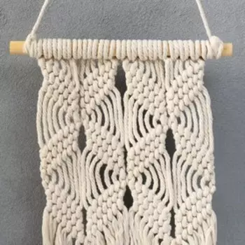 Панно настенное в технике макраме "Плетеные ромбики" 68х25 см