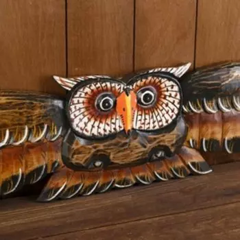 Панно "Парящая сова" дерево 100х1,5х20 см