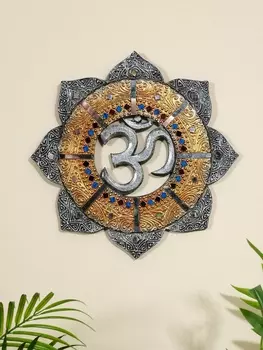 Панно резное «ОМ», 30300.6 см, серебрянный край