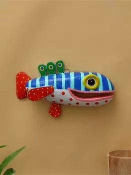 Панно «Рыба-хищник», 25156 см, дерево, разноцветное