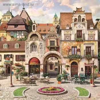 Панно "Старинный город 3" К-314 (3 полотна), 300x300 см