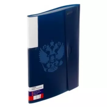 Папка 20 вкладышей, А4, 500 мкм, с клапаном, "Герб" фактура "песок", deVENTE