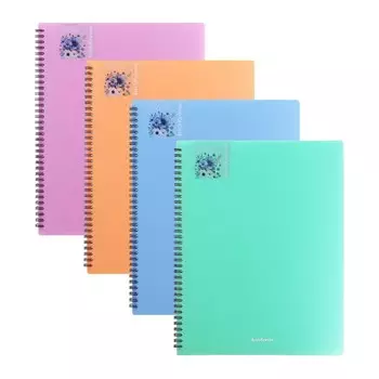 Папка 20 вкладышей на спирали, А4, 600 мкм, ErichKrause "Matt Pastel Bloom", текстура "песок", микс